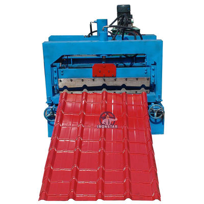 Manual Decoiler 1000mm Step Tile Roll Forming Machine PLC Control