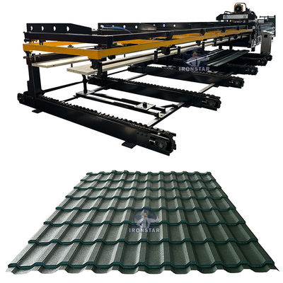 6 rib trapezoidal and 6 rib bamboo tile double layer roll forming machine in Romania 2 layer roll forming machine