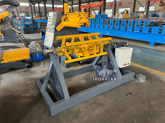 “5 Ton Electric Decoiler Automatic Steel Coil Uncoiler Machine For Roll Forming Production Line Fully Automatic 5 Ton Electric Decoiler Metal Coil Uncoiler Equipment For Building Material Industry ”