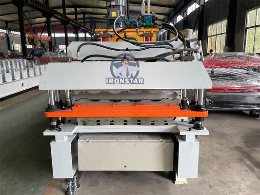 “Ironstar 836 Wave Sheet 828 Roof Tile Double Layer Roll Forming Machine Equipped With Flying Cutting System Two In One Roof Tile Making Machinery High Speed Metal Roofing Sheet Production Line ”
