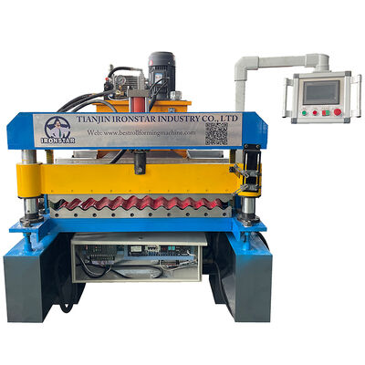 “Ironstar 850 Type Roof Sheet Making Machine 0.3-0.8mm Corrugated Roof Panel Roll Forming Machine for Chile”