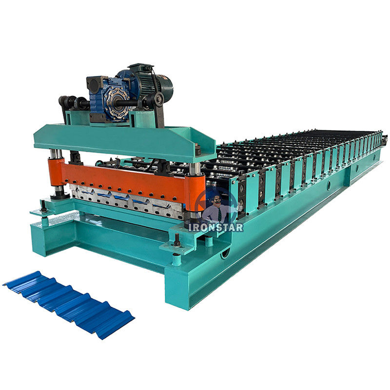 0.3-0.8mm 6 Ribs Color Steel Metal Roof Roll Forming Machine Customized