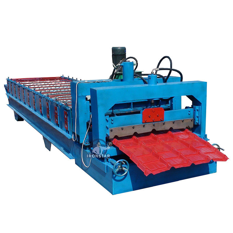 Manual Decoiler 1000mm Step Tile Roll Forming Machine PLC Control