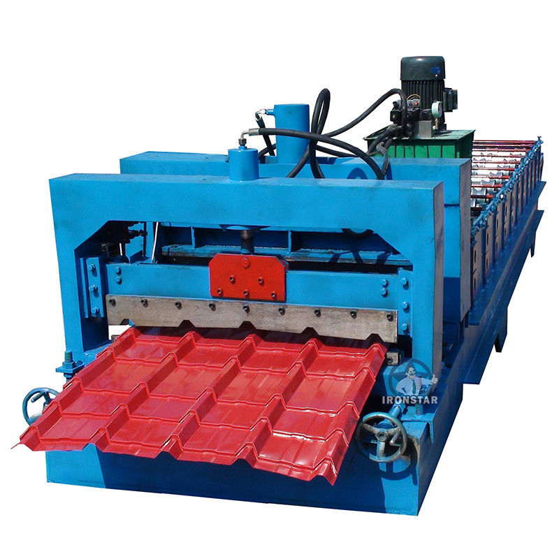 Manual Decoiler 1000mm Step Tile Roll Forming Machine PLC Control