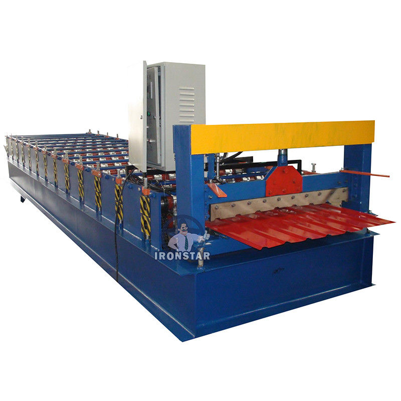 High Speed 4KW Trapezoidal Roof Roll Forming Machine 8 Ribs  PLC Control