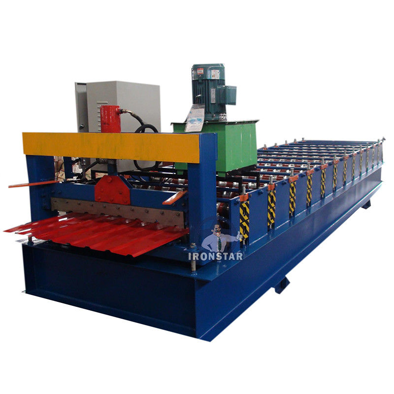High Speed 4KW Trapezoidal Roof Roll Forming Machine 8 Ribs  PLC Control