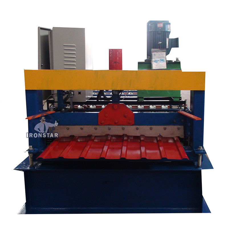 High Speed 4KW Trapezoidal Roof Roll Forming Machine 8 Ribs  PLC Control