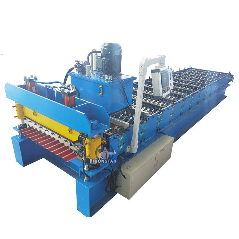 Automatic  836mm PPGI Corrugated Roof Roll Forming Machine Power Saving