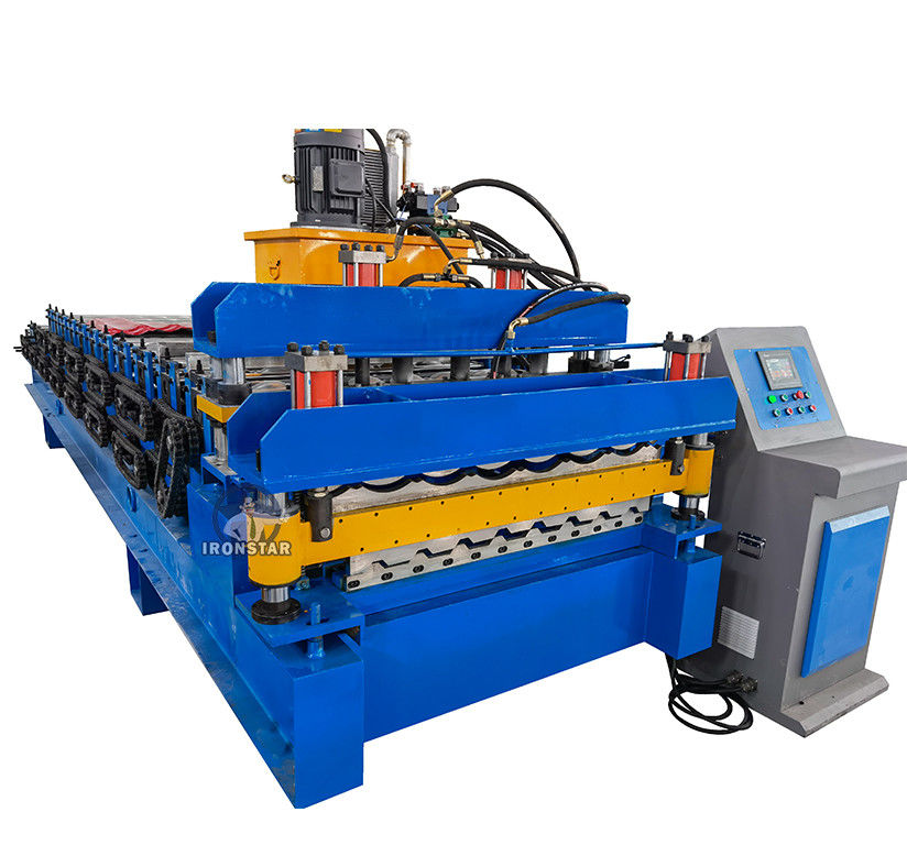 8 Rib Trapezoidal And 1035 Glazed Tile Cold Roll Forming Machine Manual Decoiler