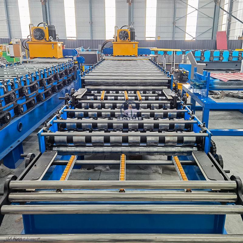 8 Rib Trapezoidal And 1035 Glazed Tile Cold Roll Forming Machine Manual Decoiler