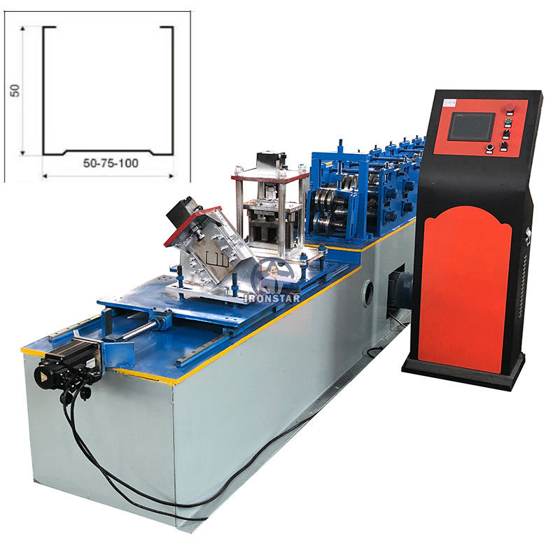 3 Size In 1 C Channel 50 / 75/ 100mm Punching H Holes Drywall Stud And Track Roll Forming Machine