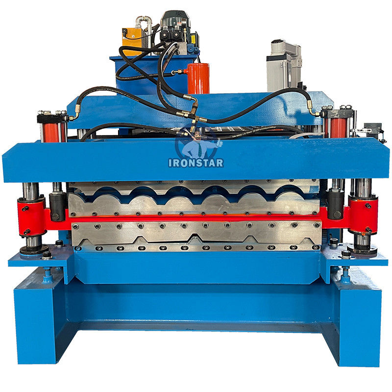 ISO9001 Double Layer Roll Forming Machine for 5 Rib Trapezoidal And 6 Rib Bamboo Tile