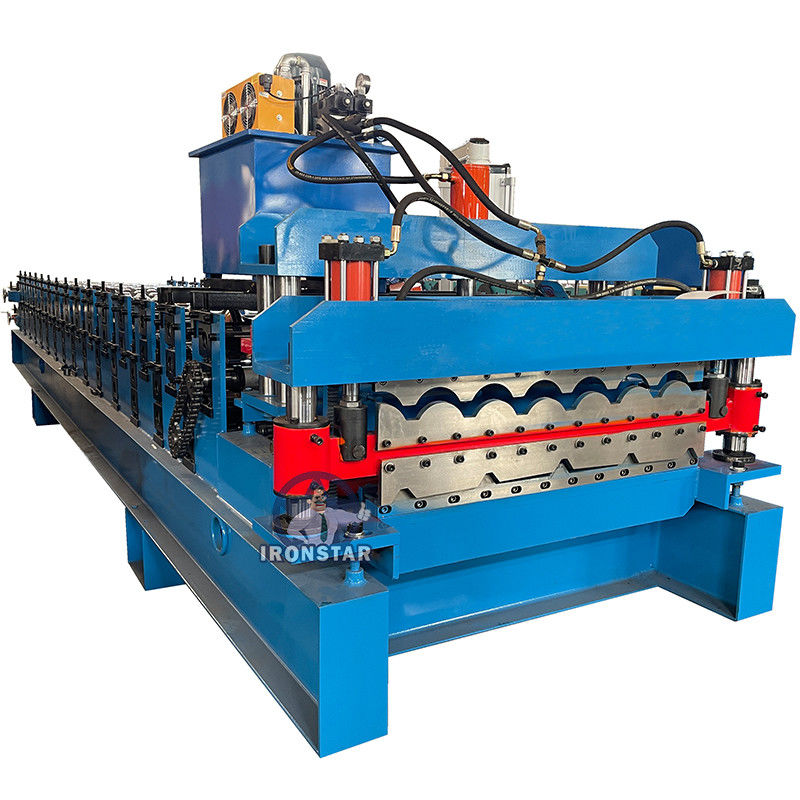 ISO9001 Double Layer Roll Forming Machine for 5 Rib Trapezoidal And 6 Rib Bamboo Tile