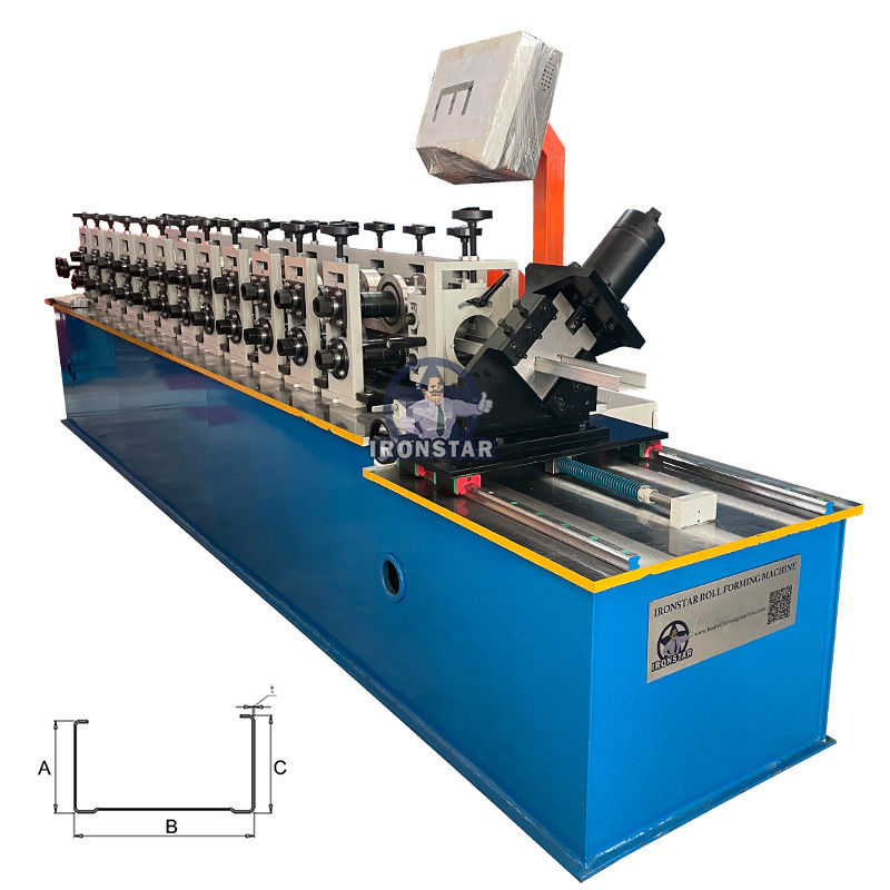 Galvanized steel 0.3-0.8mm C Section Roll Forming Machine high strength