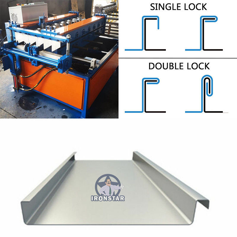 Customized 0.3-0.8mm Color Steel Standing Seam Roofing Machine 8 Rows