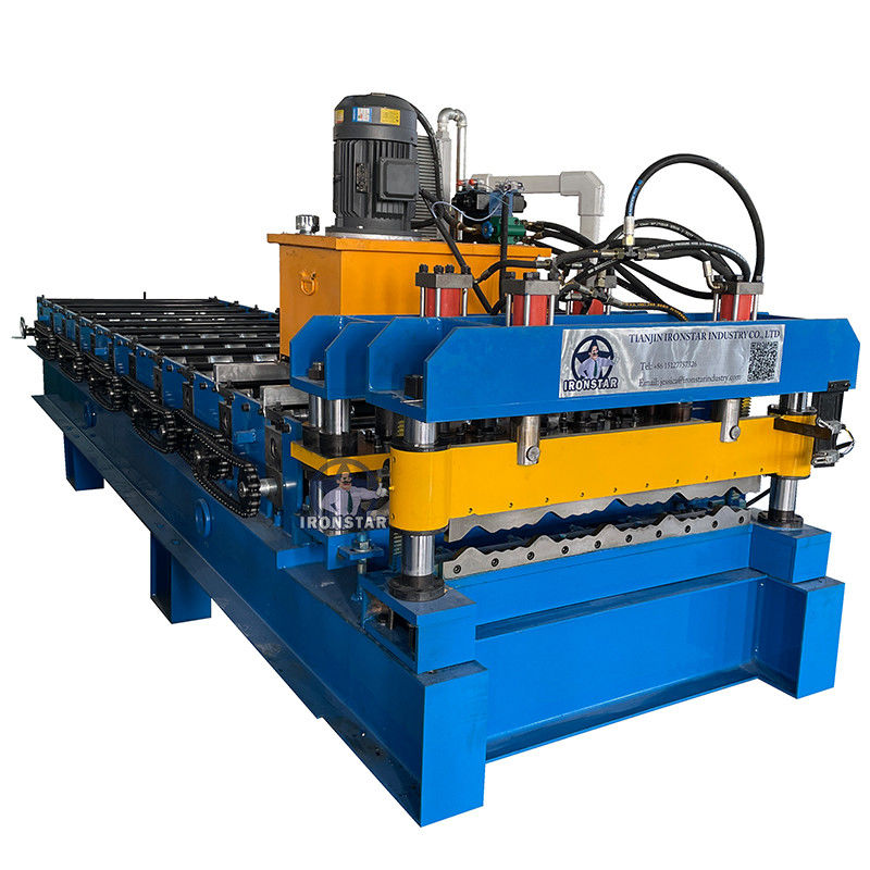 Alu Zinc Coated Steel Tile Roll Forming Machine 0.3-0.6mm Thickness material