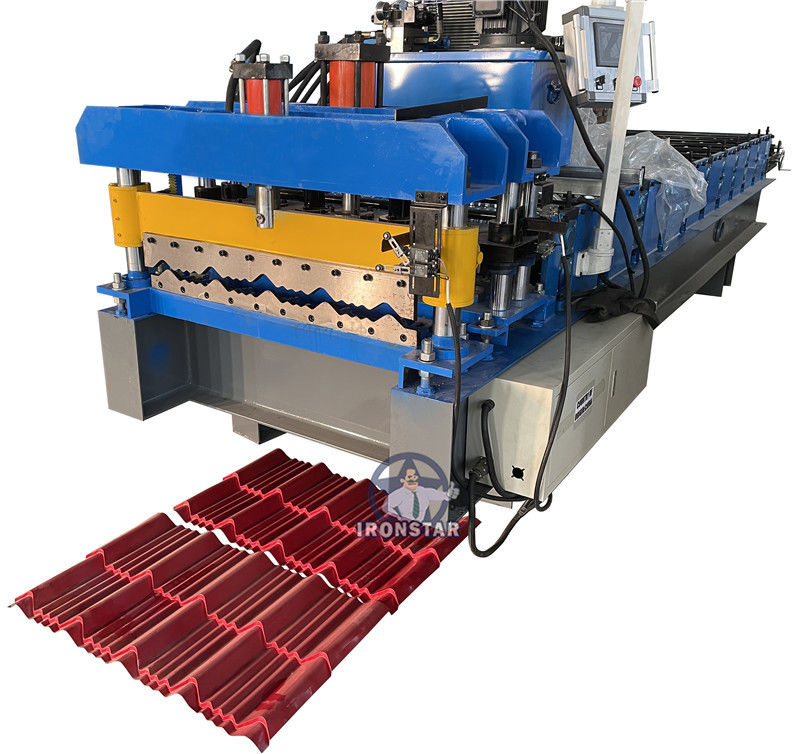 Alu Zinc Coated Steel Tile Roll Forming Machine 0.3-0.6mm Thickness material