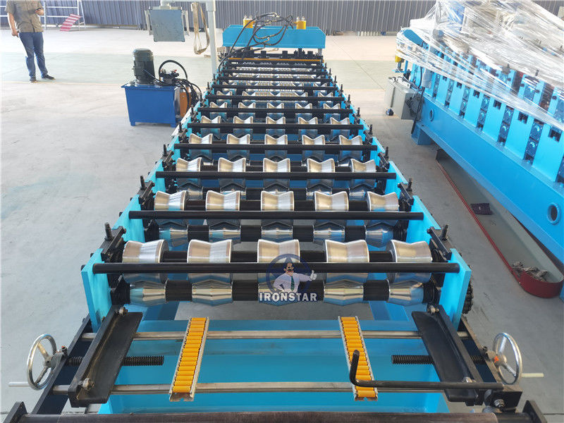 1000mm Glazed Tile Roll Forming Machine With Hydraulic Cutting