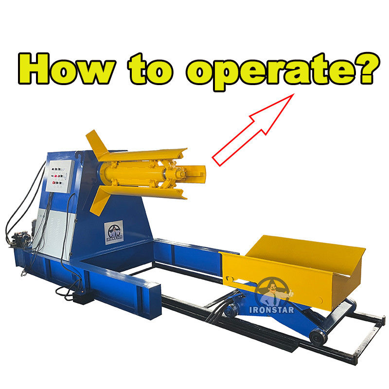1250mm Roll Forming Machine Parts 5T Hydraulic Decoiler Easy Operate