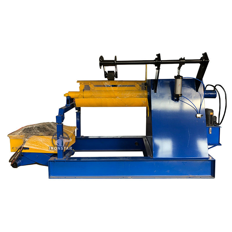 380V 50HZ Roll Forming Machine Parts 5 Ton Hydraulic Decoiler With Arm