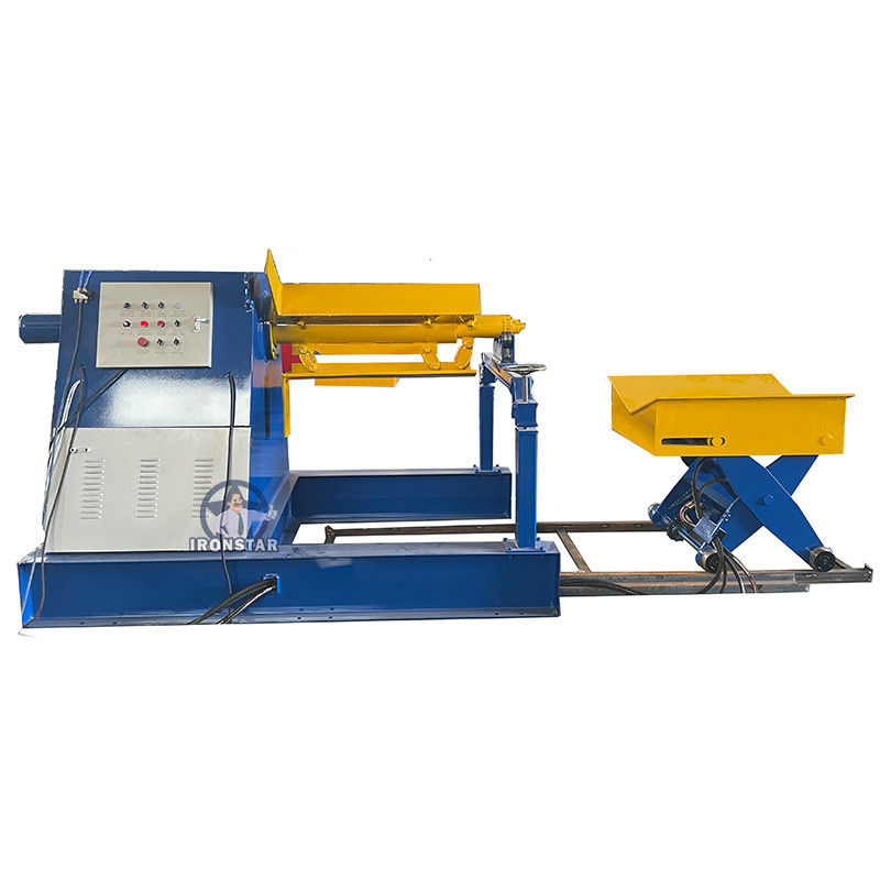 5 Tons Hydraulic Automatic Decoiler Machine 1250mm Feeding Width