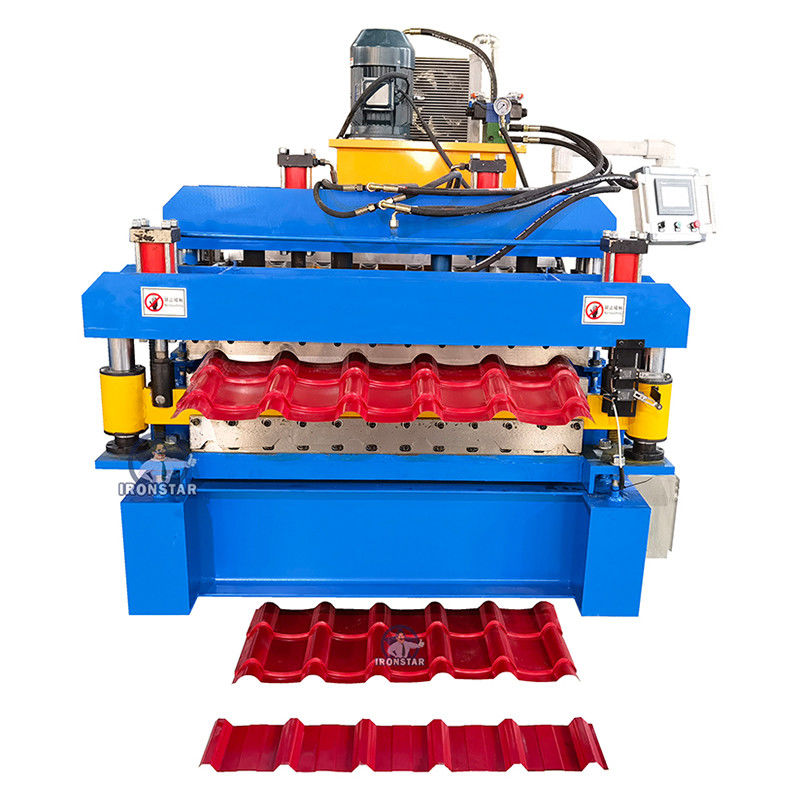 0.3-0.8mm PPGI Trapezoidal & Bamboo Tile Double Layer Roll Forming Machine in China