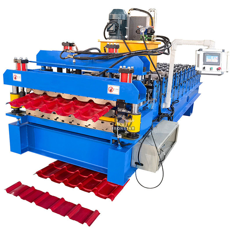 0.3-0.8mm PPGI Trapezoidal & Bamboo Tile Double Layer Roll Forming Machine in China