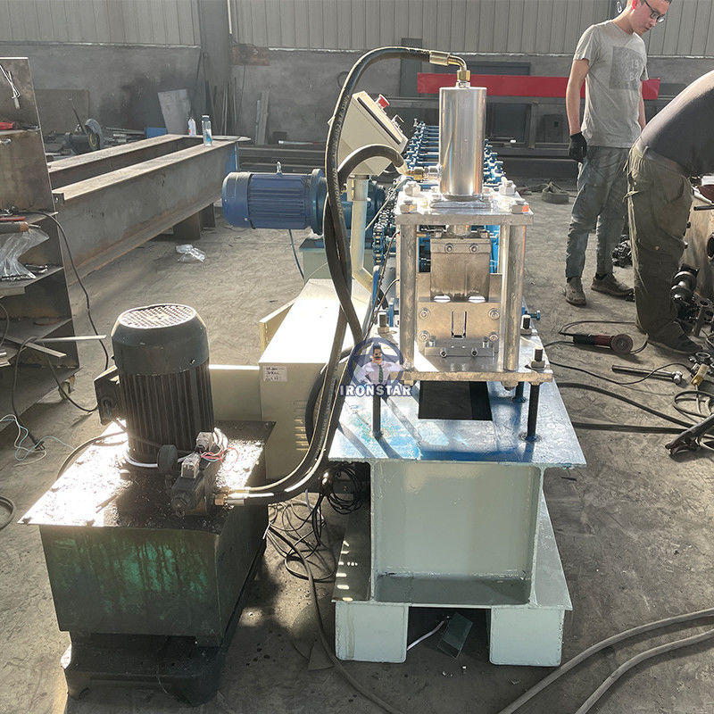 PLC Control 29*55mm U Guide Rail Roll Forming Machine Use In Factory