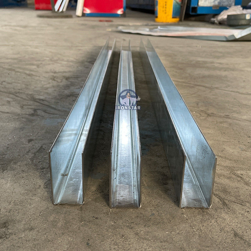 PLC Control 29*55mm U Guide Rail Roll Forming Machine Use In Factory