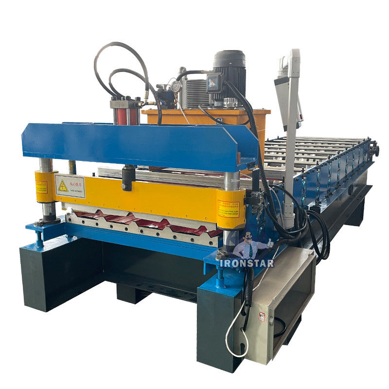 Customized 0.3-0.8mm re-Painted Galvanized Steel 840mm Trapezoidal Sheet long span Roof Roll Forming Machine