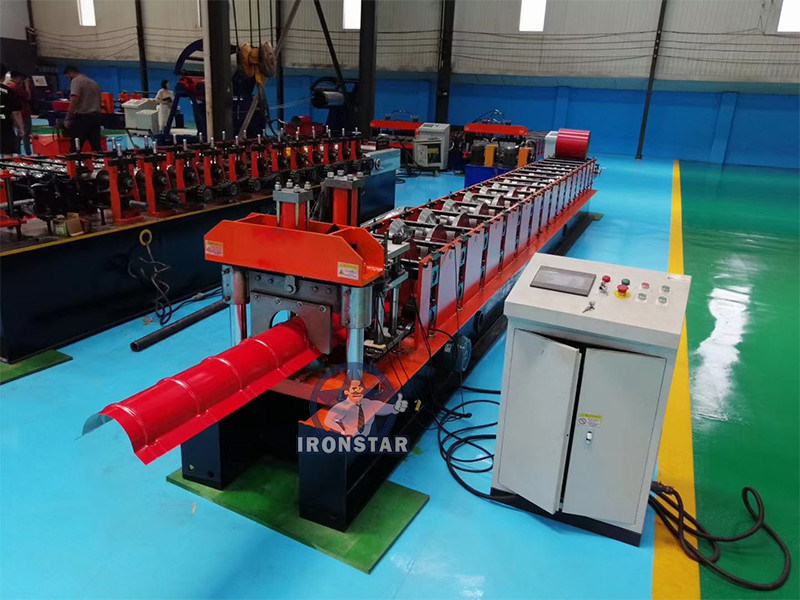 “Ironstar Automatic Valley Tray and Ridge Cap Roll Forming Machine with Touch Screen PLC Metal Roof Capping Equipment”