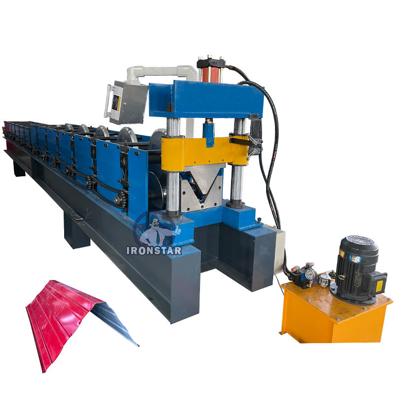 “Ironstar Automatic Valley Tray and Ridge Cap Roll Forming Machine with Touch Screen PLC Metal Roof Capping Equipment”