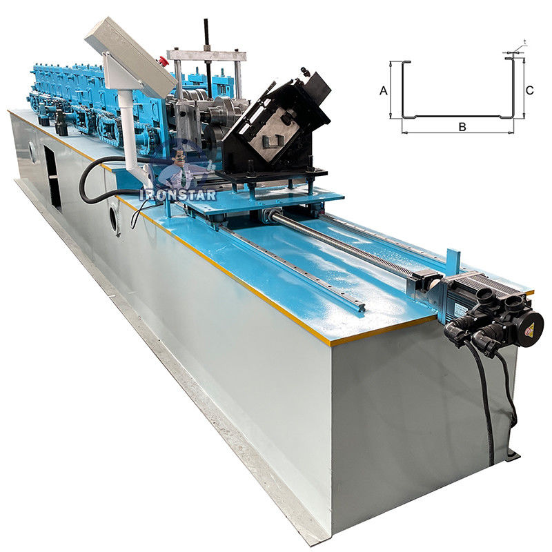 Galvanized steel C Channel Making Machine 0.3-0.8mm Drywall Roll Forming Machine