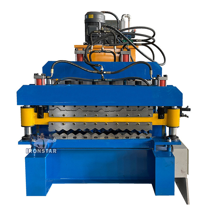 “840 836 5 Rib Trapezoidal Corrugated Double Layer Roll Forming Machine for Color Steel High Quality 840 836 Trapezoidal Corrugated Double Layer Roll Forming Machine 5 Rib”