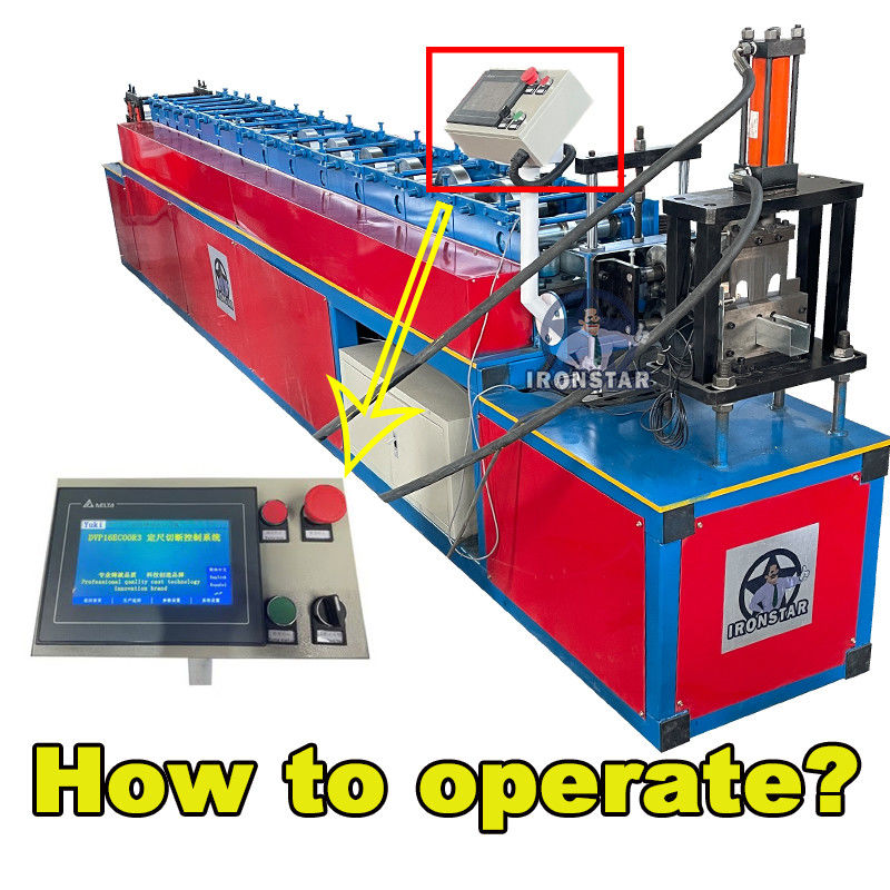 PLC Control Roller Shutter Machine C Guide Rail Roll Forming Machine  Easy Operate