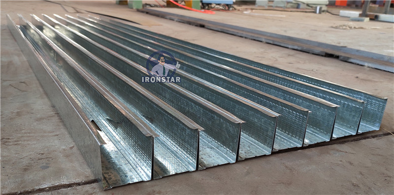 “High Quality Fully Automatic PLC Control C Channel Punching H Holes Drywall Stud And Track Roll Forming Machine Servo Auto Punch Hydraulic Cutting Perforated Light Steel Keel Cold Roll Forming Line ”