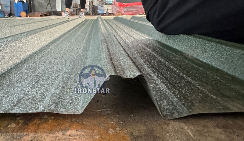 6 rib trapezoidal and 6 rib bamboo tile double layer roll forming machine in Romania 2 layer roll forming machine
