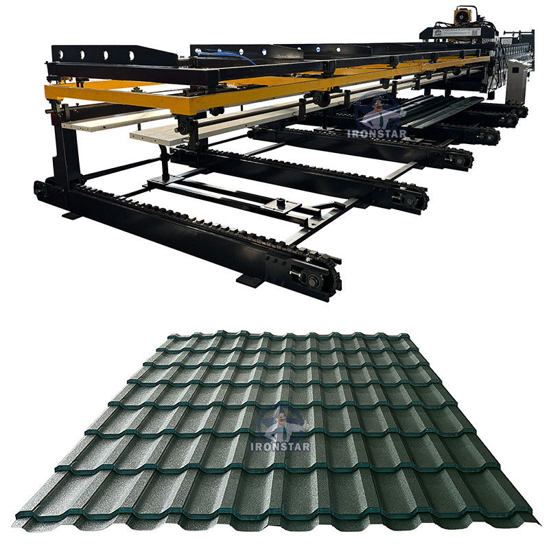 6 rib trapezoidal and 6 rib bamboo tile double layer roll forming machine in Romania 2 layer roll forming machine
