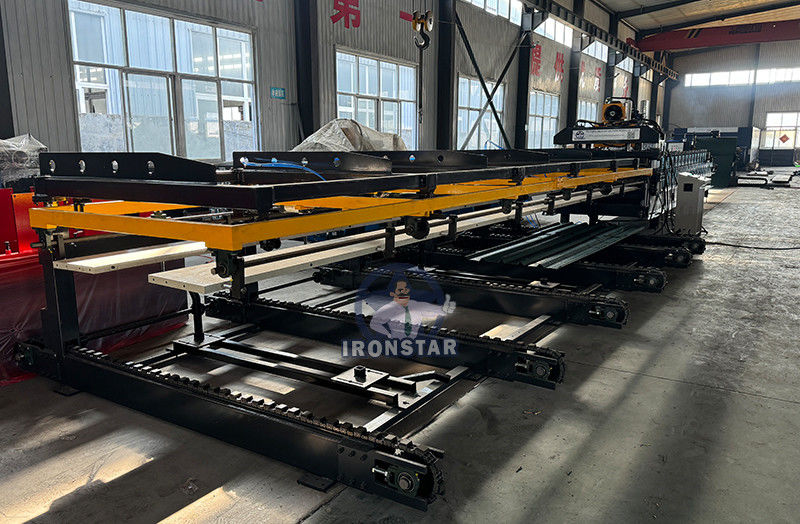 6 rib trapezoidal and 6 rib bamboo tile double layer roll forming machine in Romania 2 layer roll forming machine