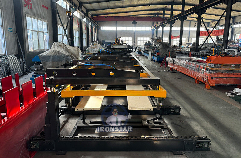 6 rib trapezoidal and 6 rib bamboo tile double layer roll forming machine in Romania 2 layer roll forming machine