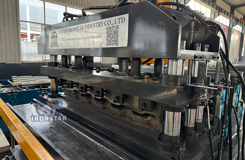 6 rib trapezoidal and 6 rib bamboo tile double layer roll forming machine in Romania 2 layer roll forming machine