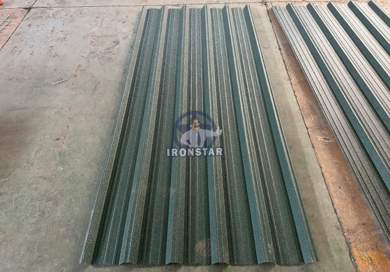 6 rib trapezoidal and 6 rib bamboo tile double layer roll forming machine in Romania 2 layer roll forming machine
