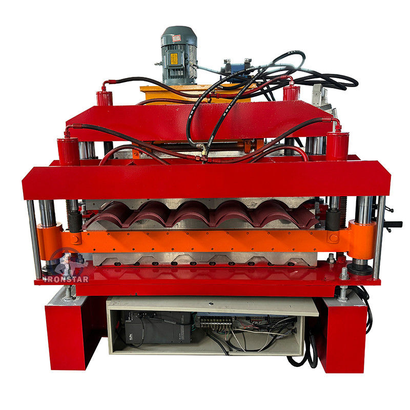 6 rib trapezoidal and 5 rib bamboo tile double layer roll forming machine 2 layer roll forming machine