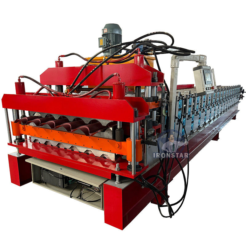 6 rib trapezoidal and 5 rib bamboo tile double layer roll forming machine 2 layer roll forming machine