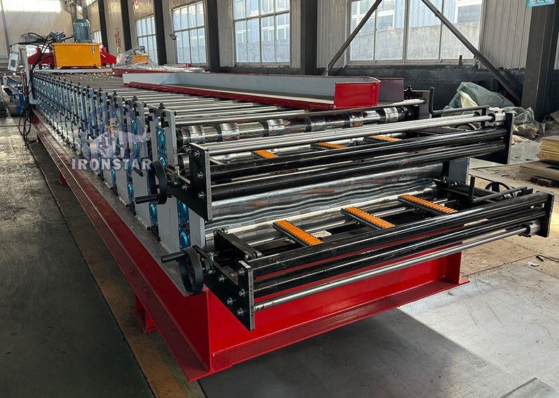6 rib trapezoidal and 5 rib bamboo tile double layer roll forming machine 2 layer roll forming machine