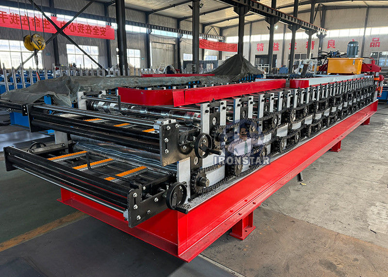 6 rib trapezoidal and 5 rib bamboo tile double layer roll forming machine 2 layer roll forming machine