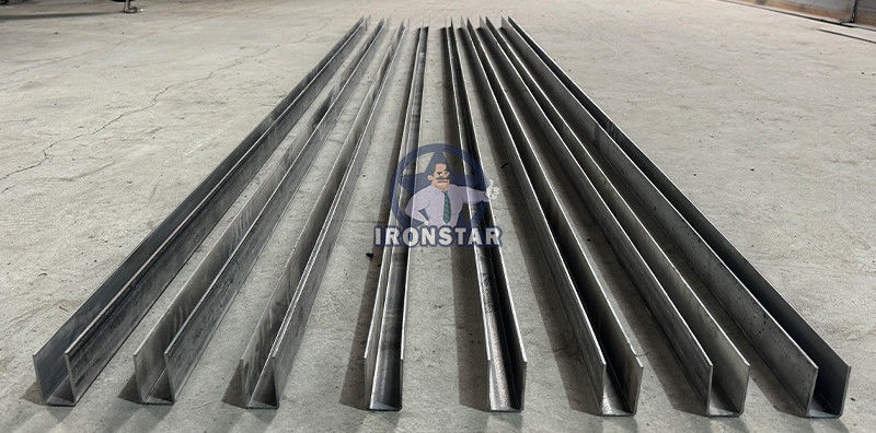 30*50mm and 30*70mm 2 sizes in 1 U guide rail roll forming machine for Nicaragua shutter door track machine