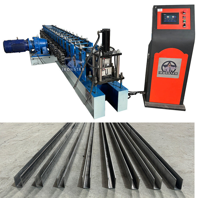 30*50mm and 30*70mm 2 sizes in 1 U guide rail roll forming machine for Nicaragua shutter door track machine