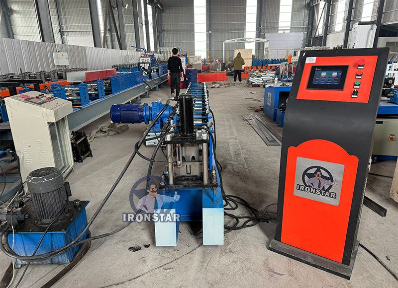 30*50mm and 30*70mm 2 sizes in 1 U guide rail roll forming machine for Nicaragua shutter door track machine