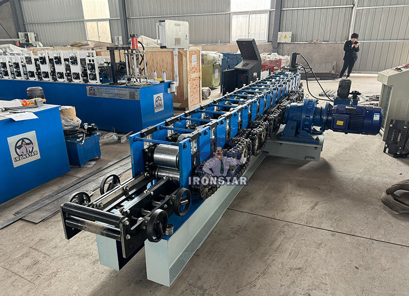 30*50mm and 30*70mm 2 sizes in 1 U guide rail roll forming machine for Nicaragua shutter door track machine